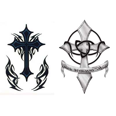 Religious cross designs Fake Temporary Water Transfer Tattoo Stickers NO.10591